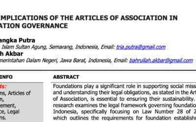 Legal Implications of The Articles of Association in Foundation Governance